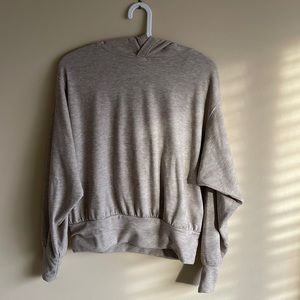 Tan hoodie from Evereve.